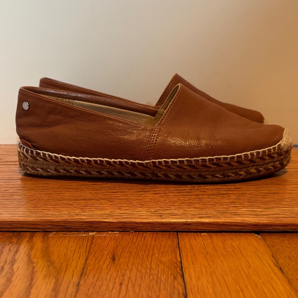 Rag & Bone Noa leather espadrilles in Walnut color